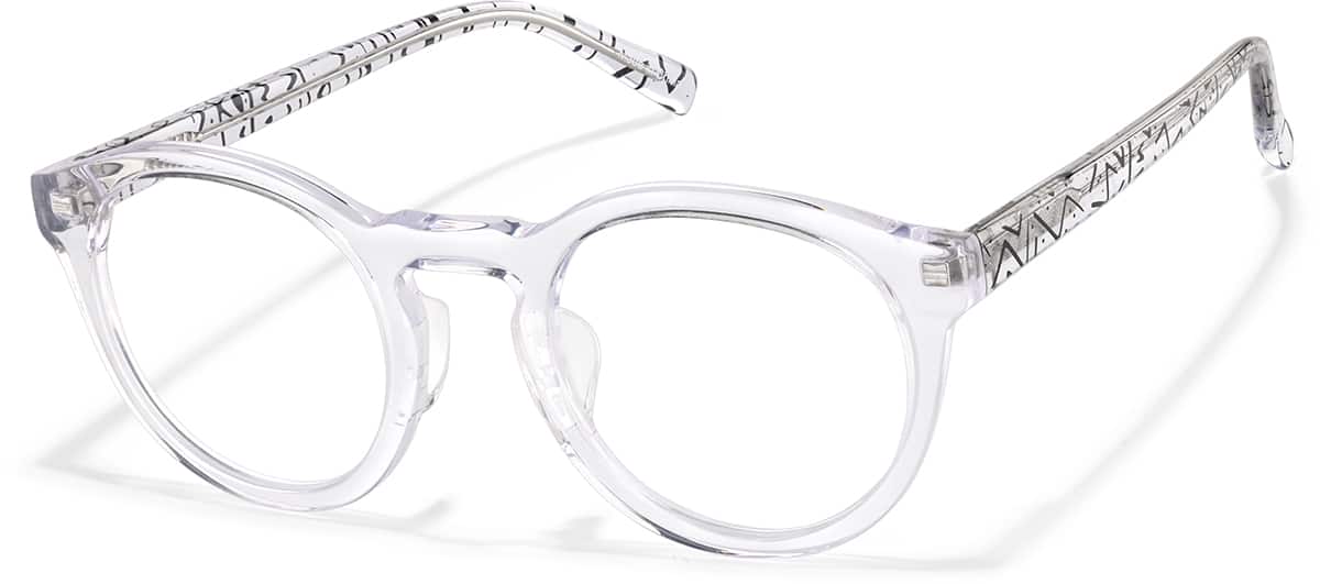 Angle view of Round Glasses 4479023 in Clear