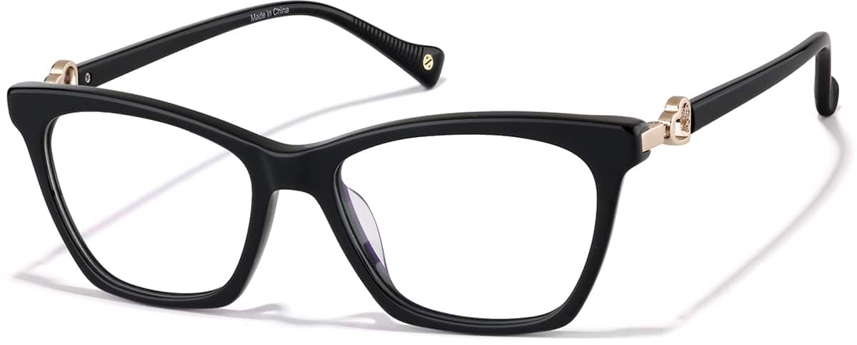 Angle view of Rectangle Glasses 4481521 in Black