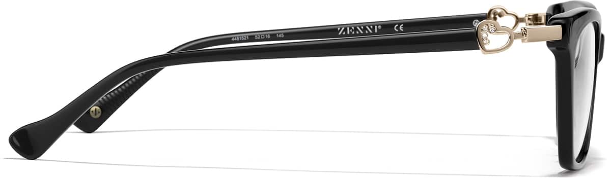 Side view of Rectangle Glasses 4481521 in Black