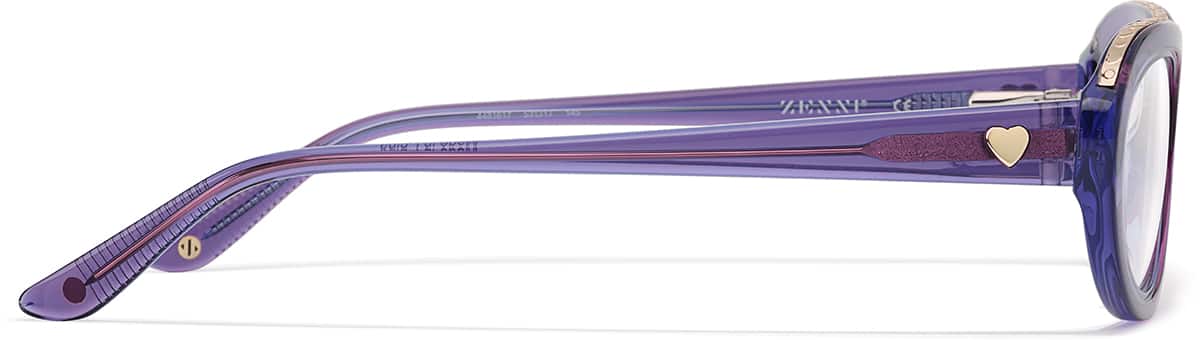 Side view of Oval Glasses 4481617 in Transparent Purple