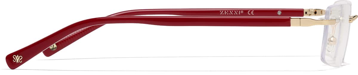 Side view of Aries Square Eyeglasses 4482518 in Gold and Red