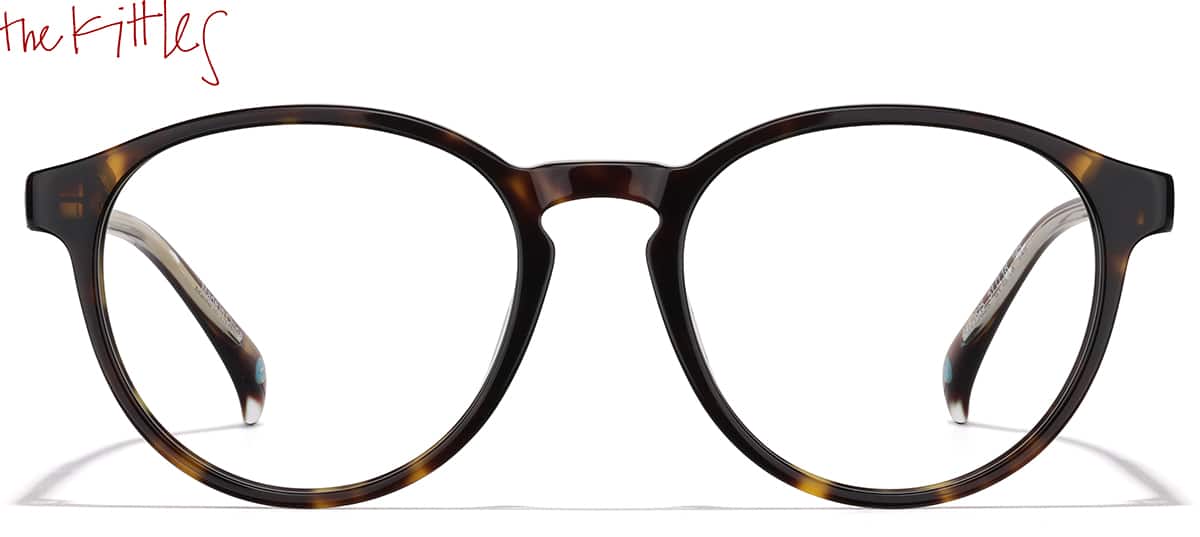Front view of Round Glasses 4482625 in Tortoiseshell & Silver