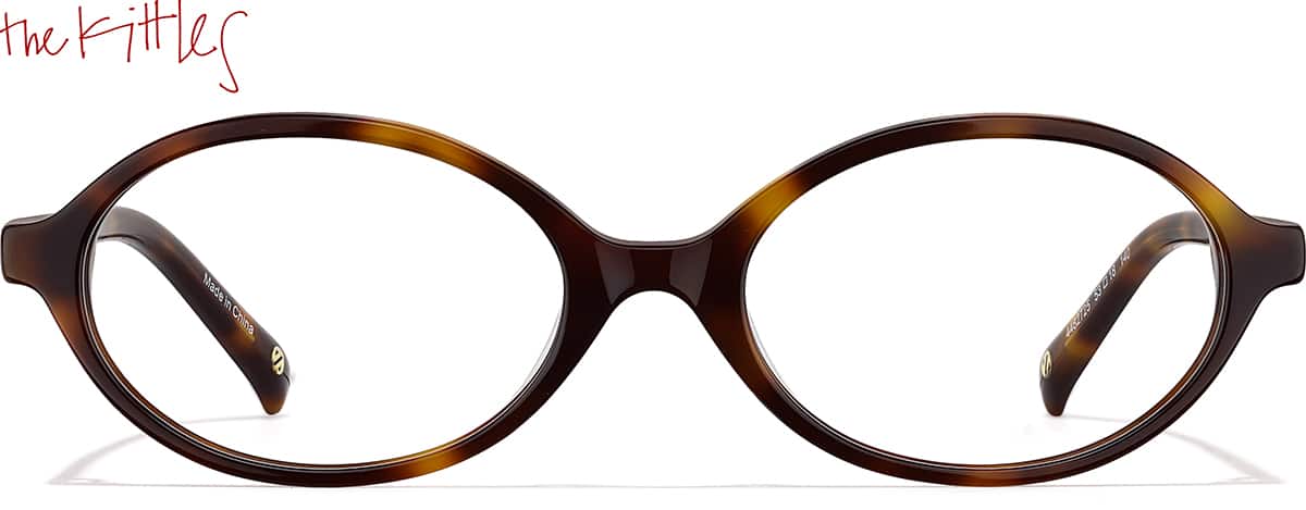 Front view of Oval Glasses 4482725 in Brown Tortoiseshell