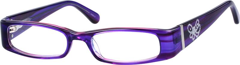 Angle view of Kids’ Rectangle Glasses 449517 in Purple