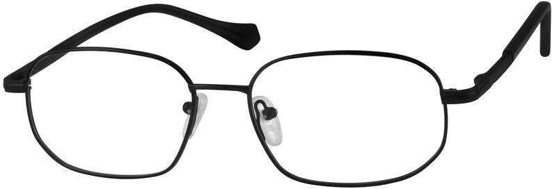 Angle view of Rectangle Glasses 452321 in Black