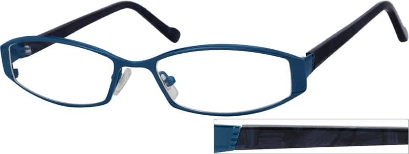 Angle view of Rectangle Glasses 453116 in Blue