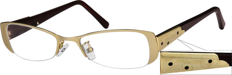 Angle view of Oval Glasses 453514 in Gold