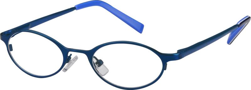 Angle view of Kids’ Oval Glasses 454116 in Blue