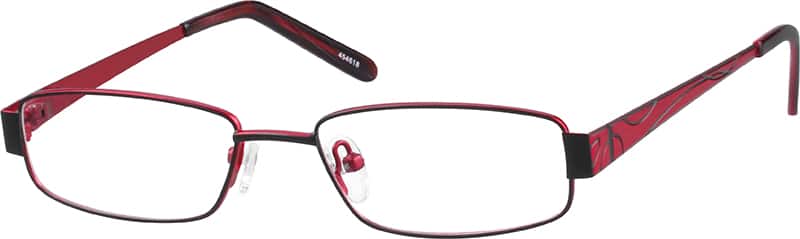 Angle view of Rectangle Glasses 454618 in Red