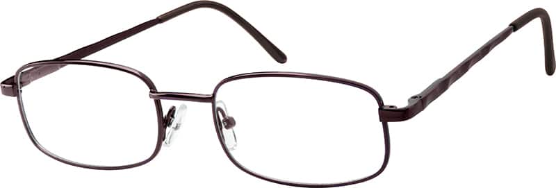 Angle view of Rectangle Glasses 455715 in Brown
