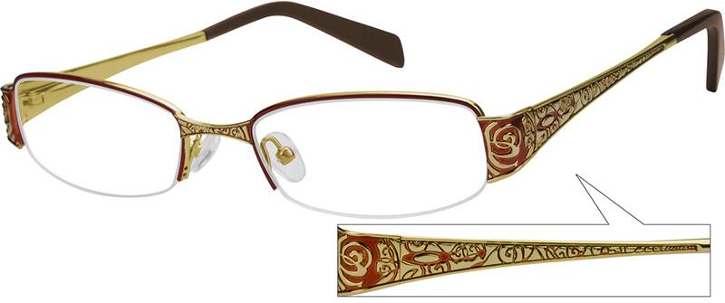 Angle view of Rectangle Glasses 455814 in Gold