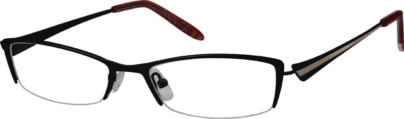 Angle view of Rectangle Glasses 456821 in Black
