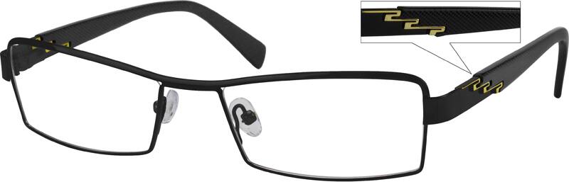 Angle view of Rectangle Glasses 458521 in Black