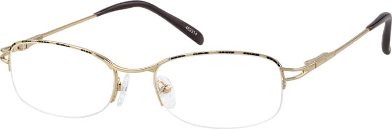 Angle view of Rectangle Glasses 462314 in Gold