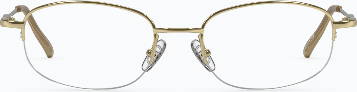 Front view of Oval Glasses 463314 in Gold