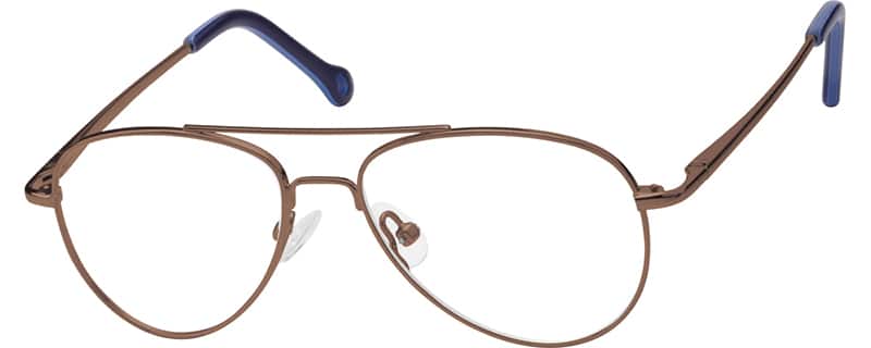 Angle view of Kids’ Aviator Glasses 463715 in Brown
