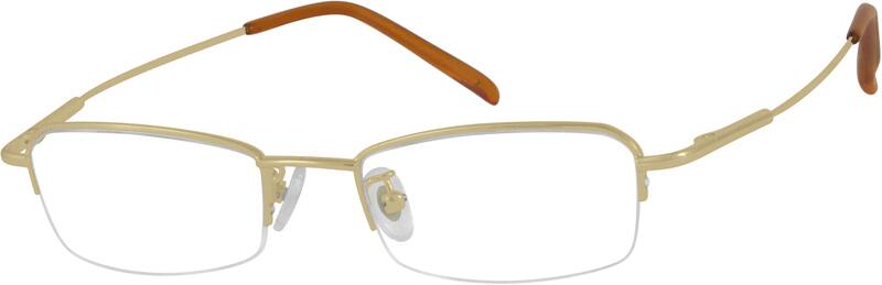 Angle view of Rectangle Glasses 464514 in Gold