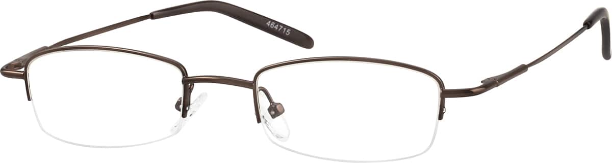 Angle view of Rectangle Glasses 464715 in Brown