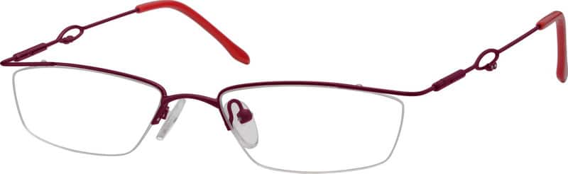 Angle view of Rectangle Glasses 468118 in Red