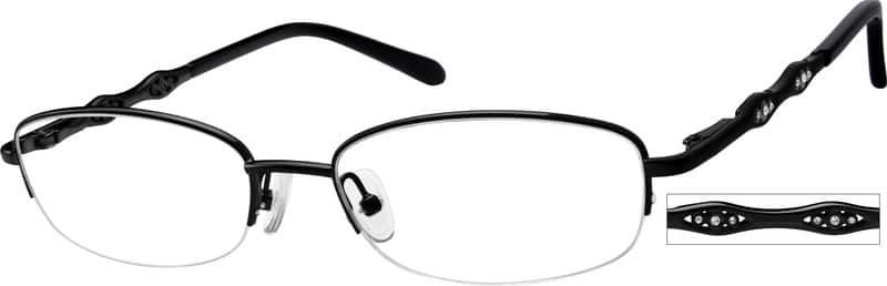 Angle view of Oval Glasses 470821 in Black