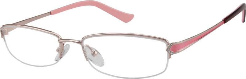 Angle view of Rectangle Glasses 475119 in Pink