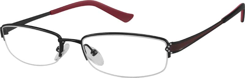 Angle view of Rectangle Glasses 475121 in Black