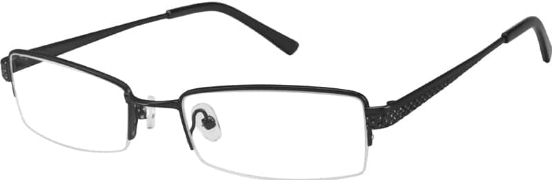 Angle view of Rectangle Glasses 476121 in Black