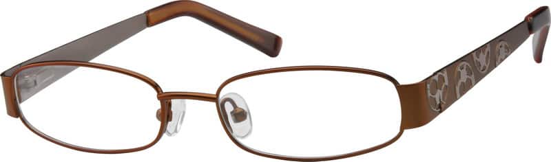 Angle view of Kids’ Oval Glasses 479715 in Brown