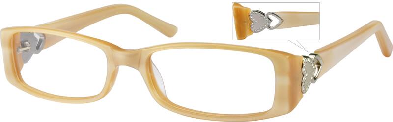 Angle view of Rectangle Glasses 480922 in Cream