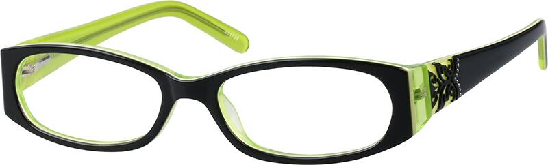 Angle view of Oval Glasses 481724 in Green