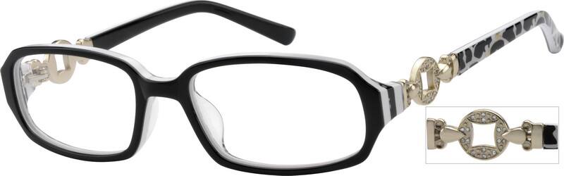 Angle view of Rectangle Glasses 484121 in Black