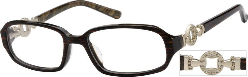 Angle view of Rectangle Glasses 484125 in Brown