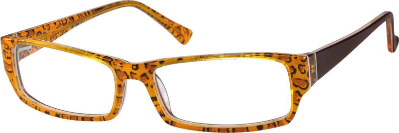 Angle view of Rectangle Glasses 484222 in Orange