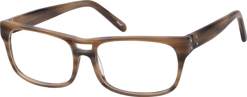 Angle view of Rectangle Glasses 484315 in Brown
