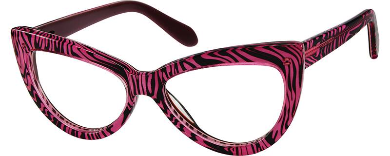 Angle view of Cat-Eye Glasses 484417 in Pink