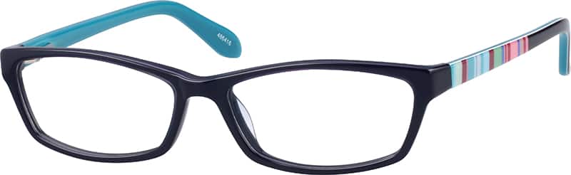 Angle view of Rectangle Glasses 486416 in Blue