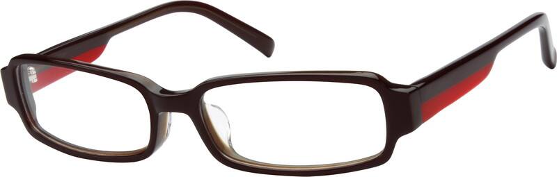 Angle view of Rectangle Glasses 486518 in Red