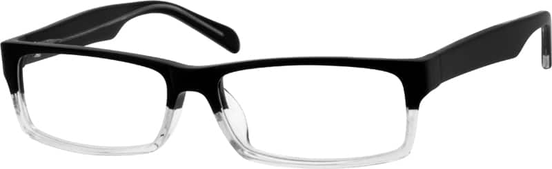Angle view of Rectangle Glasses 489821 in Black
