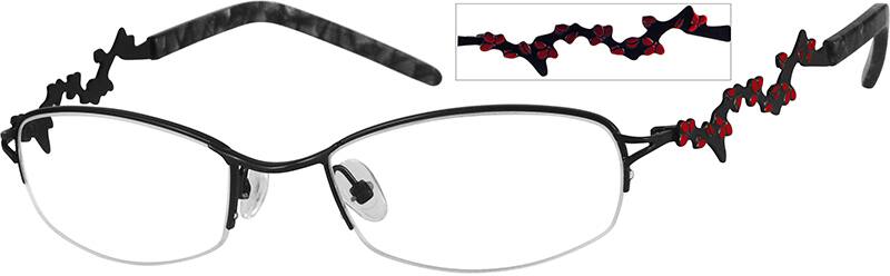 Angle view of Rectangle Glasses 491621 in Black