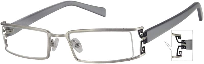 Angle view of Rectangle Glasses 493311 in Silver