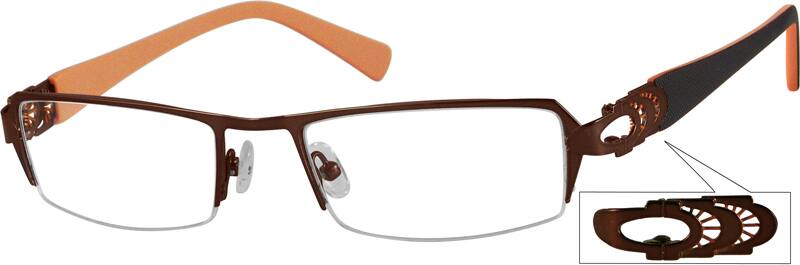 Angle view of Rectangle Glasses 493615 in Brown