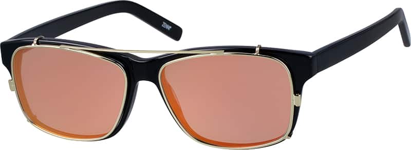 Angle view of Rectangle Clip-On Set 500021 in Black