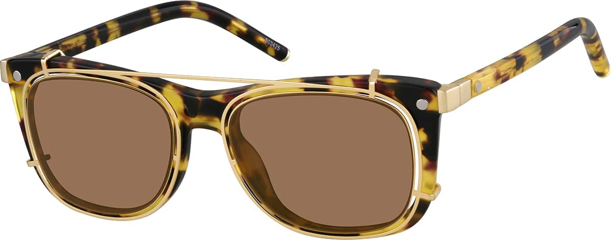 Angle view of Square Clip-On Set 503425 in Tortoiseshell