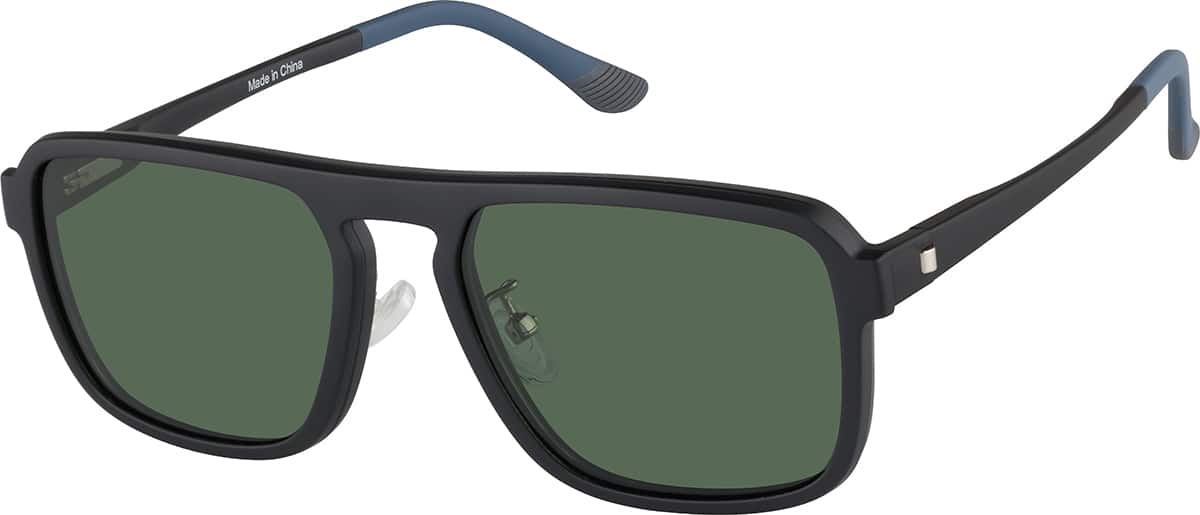 Angle view of Square Aviator Magnetic Clip Ons 504221 in Black