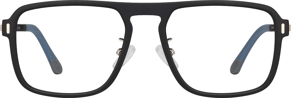 Front view without clip-on of Square Aviator Magnetic Clip Ons 504221 in Black