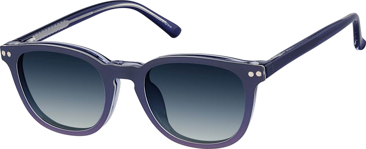 Angle view of Polarized Magnetic Clip On Square Glasses 504316 in Blue