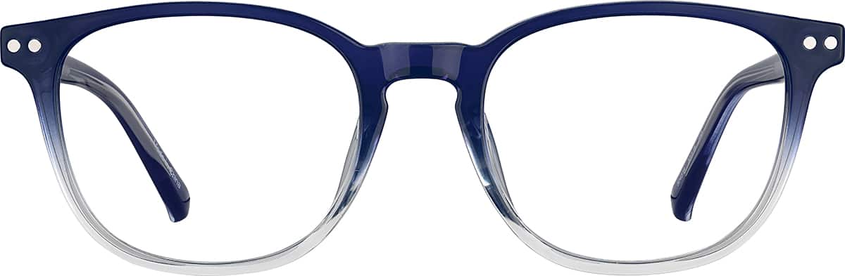 Front view without clip-on of Polarized Magnetic Clip On Square Glasses 504316 in Blue