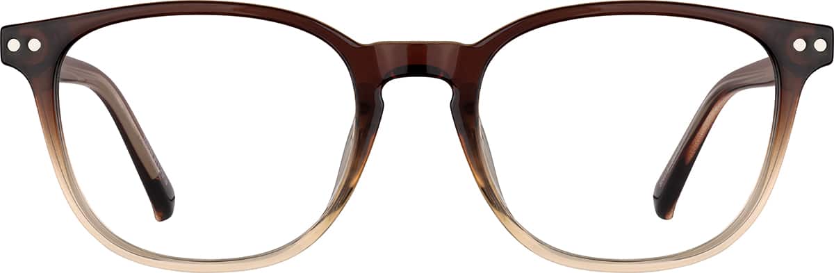 Front view without clip-on of Polarized Magnetic Clip On Square Glasses 504415 in Brown