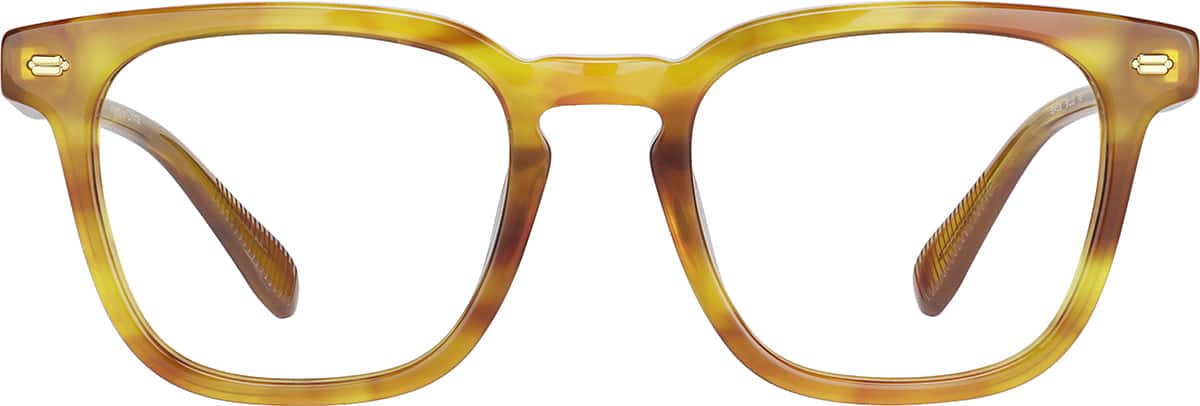 Front view without clip-on of Vintage Square Clip On Glasses 504539 in Blonde Tortoise