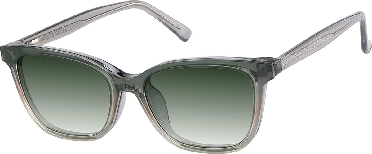 Angle view of Cat-Eye Magnetic Clip-On Sunglasses 504912 in Gray